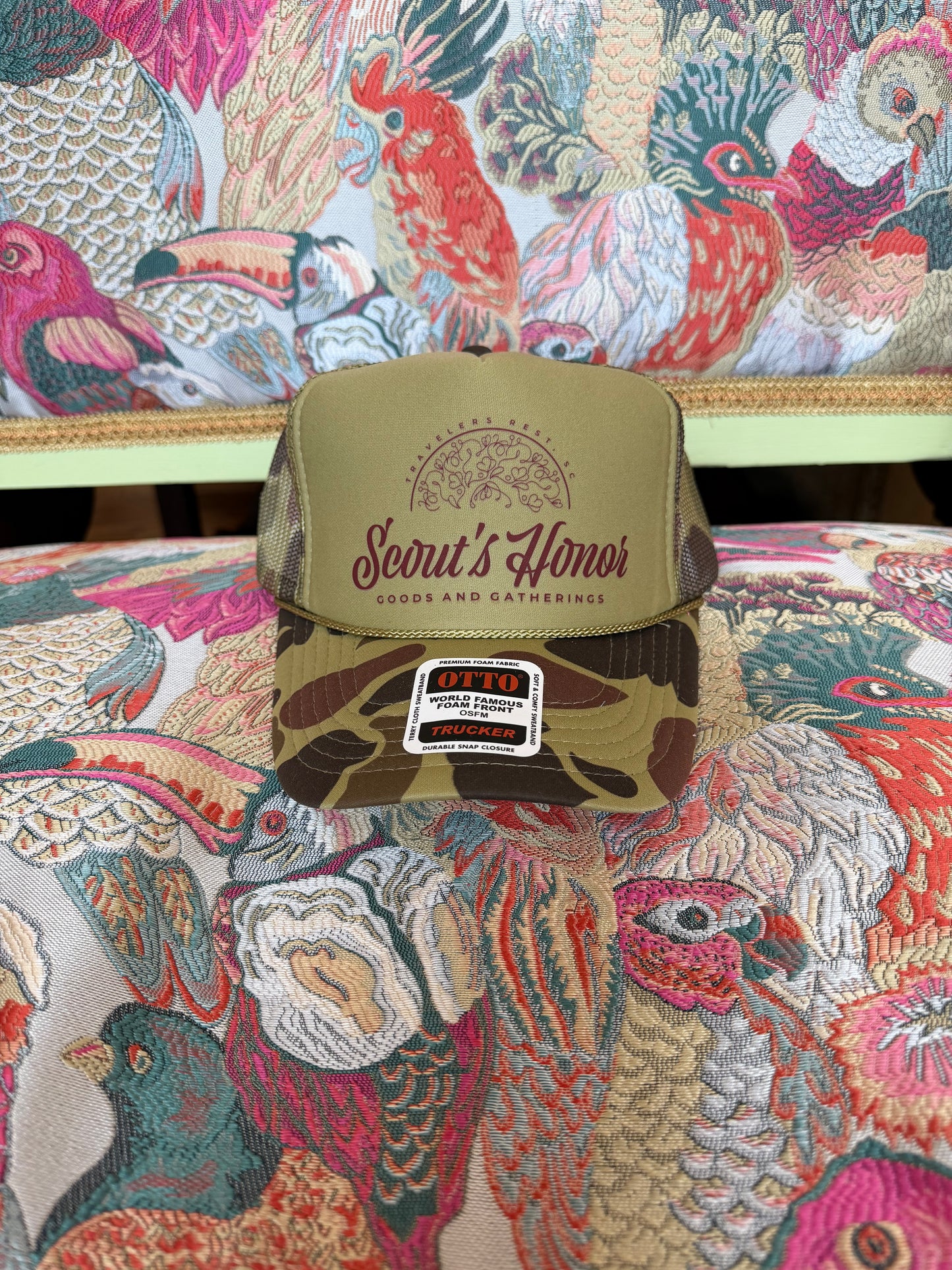 SH Trucker- Camo with Brown Arc
