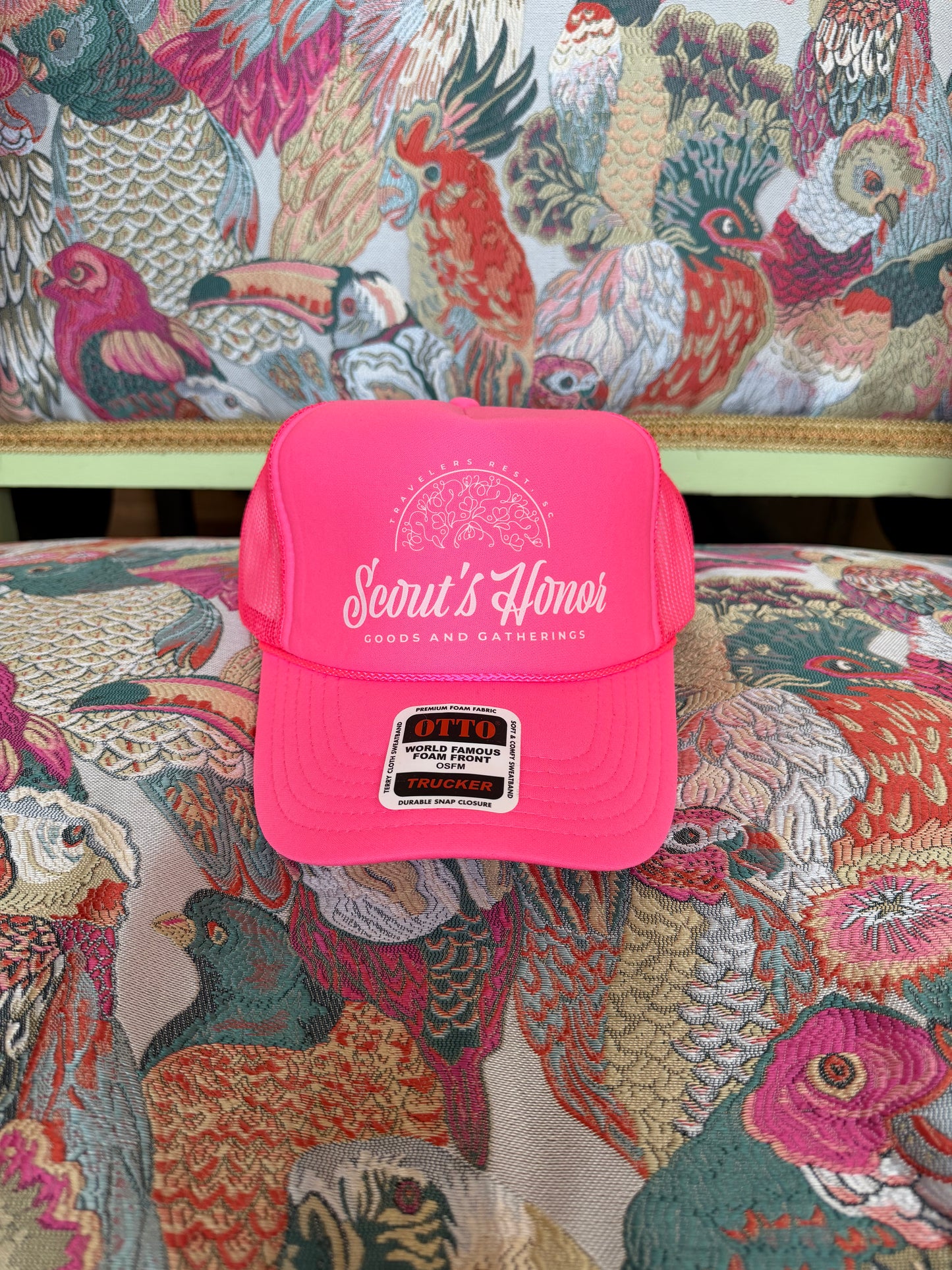 SH Trucker- Neon Pink with White Arc