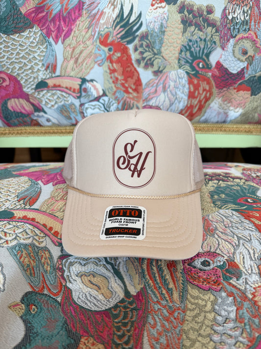 SH Trucker- Tan with Brown Signet