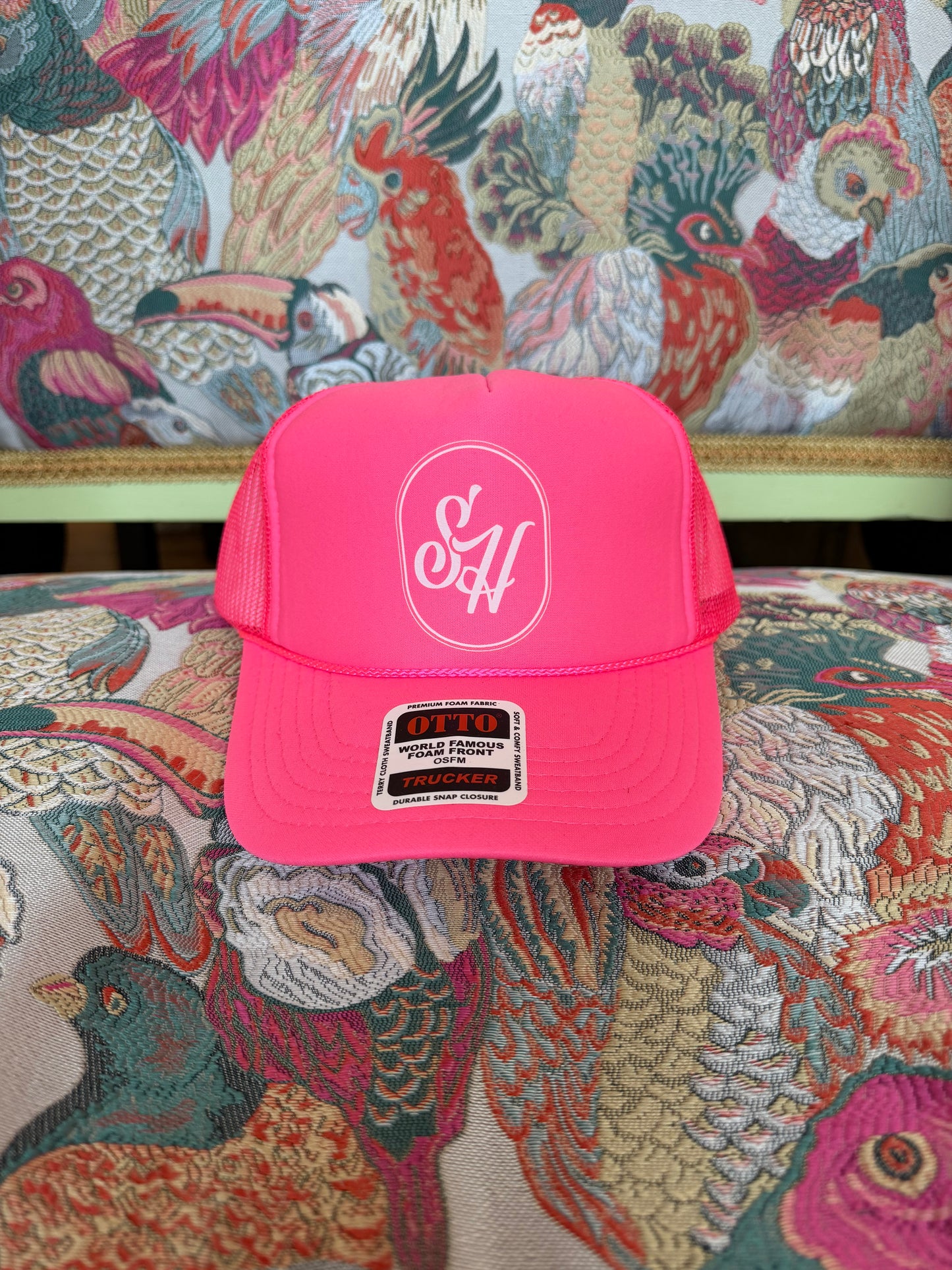 SH Trucker- Neon Pink with White Signet